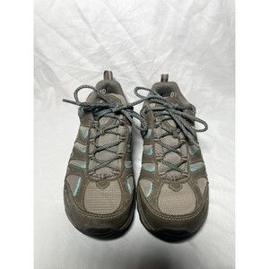 EDDIE BAUER WOMEN'S SIZE 6 VIBRAM HIKING TRAIL GRAY AND BLUE SHOES